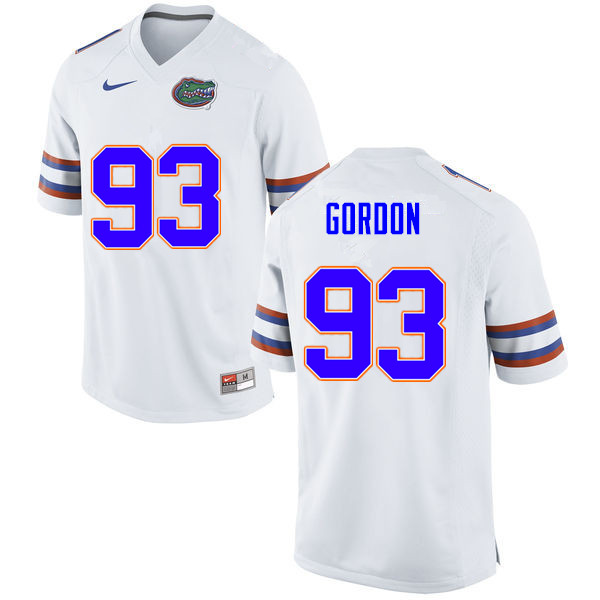 Men #93 Moses Gordon Florida Gators College Football Jerseys Sale-White - Click Image to Close